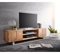 Meuble-TV Live-Edge 200 cm acacia nature 4 portes 2 compartiments
