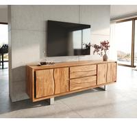 Meuble-TV Live-Edge 200 cm Acacia naturel 4 portes 2 tiroirs