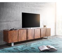 Meuble-TV Live-Edge 220 cm Acacia Marron en bois massif 6 portes