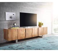 Meuble-TV Live-Edge 220 cm acacia nature massif 6 portes