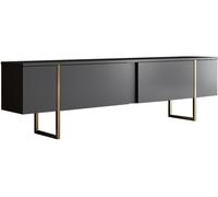 Meuble TV Luxe - Anthracite, Or 180 x 30 x 50