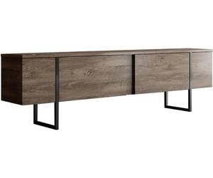 Meuble TV Luxe - Noyer, Noir 180 x 30 x 50