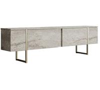Meuble TV Luxe - Travertin, Or 180 x 30 x 50