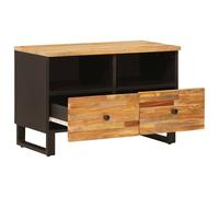 Meuble TV Marron 70 x 33,5 x 46 cm Bois de Manguier Massif | Bois exotique durable, compartiments rangement, style chaleureux, entretien simple au chiffon humide