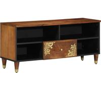 Meuble TV Marron miel 100 x 33 x 46 cm Bois de mangue massif