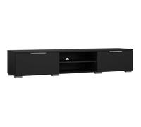 Meuble TV - MATCH - Noir mat - 2 tiroirs, une niche - 172,7 x 39,9 x 33,1 cm