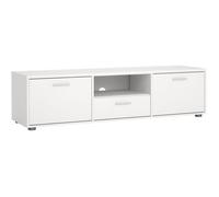 ebuy24 Meuble TV MEDIA Blanc mat 2 portes, 1 tiroir - 147,2 x 39,8 x 38,4 cm