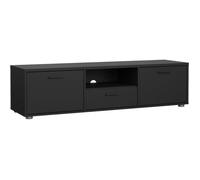 Meuble TV - MEDIA - Noir mat - 2 portes, 1 tiroir - 147,2 x 39,8 x 38,4 cm