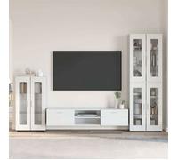 Meuble tv - meuble hi-fi Vidaxl Ensemble meuble TV avec tiroir FLORIN 3 pcs Blanc brillant