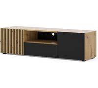 Meuble TV Auris 150 cm chêne artisan / noir mat