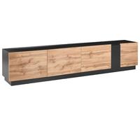 Meuble TV Minimaliste et Moderne Meuble Multimédia Buffet à 3 Portes Compartiment de Rangement Marron Clair Cloncurry