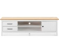 Meuble TV Miranda 1P2T2N blanc ciré 158 x 40 x 47cm