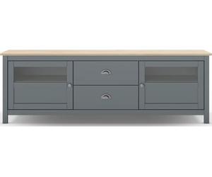 Meuble TV Misti 2T2P vert kaki chene 180 x 45,5 x 59,3cm