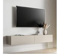 Meuble TV Mocogno Dmora, en bois noble beige 200x32x32h cm