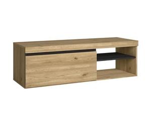 Meuble TV mod.NATURALE couleur Chêne/Noir, 1 porte et 2 logements, 120x40x41cm, RF889