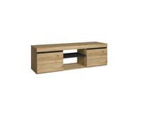 Meuble TV mod.NATURALE couleur Chêne/Noir, 2 portes et 2 logements, 140x40x41cm, RF890