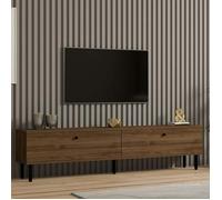 Meuble TV moderne 2 portes effet bois foncé JENA