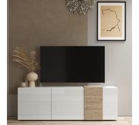 Meuble TV moderne bois et blanc 3 portes SIA