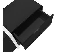Meuble TV Moderne, Caisson Noir Laqué Bas, Pieds Blancs, Bande LED Multicolore, Gestion des Câbles, Grand Rangement, 170x30x39 cm