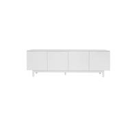Meuble TV moderne de luxe 175x38x56cm, meuble bas, étagères réglables, blanc