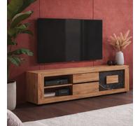 Meuble TV moderne en bois 2 portes-2 niches RACHA