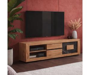 Meuble TV moderne en bois 2 portes-2 niches RACHA
