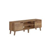 Meuble TV moderne - VASAGLE - 147x39x50 cm - Pour TV jusqu'à 65 pouces - Étagère réglable - 2 placards latéraux