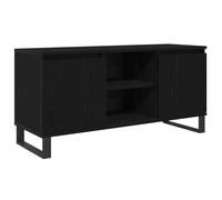 Meuble TV moderne - vidaXL - 104x35x50 cm - Chêne noir - Bois d'ingénierie - 2 portes - 2 étagères - Poids maximal 60 kg