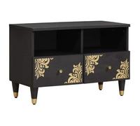 vidaXL Meuble TV Noir 70 x 33 x 46 cm Bois de mangue massif