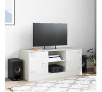 Meuble TV moderne - vidaXL - Blanc - 99x39x44 cm - Acier laminé à froid - Pour écran 51-76 cm - Capacité 90 kg