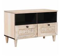 Meuble TV moderne - vidaXL - Blanc - Bois d'ingénierie - 70x33x46 cm - Avec tiroir - 2 étagères - Rangement généreux