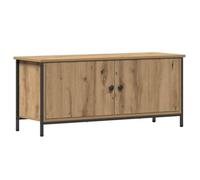 Meuble TV moderne - vidaXL - Chêne artisanal - 100x35x45 cm - Bois d'ingénierie - 2 portes - 2 étagères