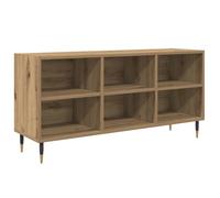 Meuble TV moderne - vidaXL - Chêne artisanal - 103,5x30x50 cm - Bois d'ingénierie - 6 étagères - Poids max 60 kg