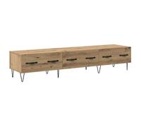 Meuble TV moderne - vidaXL - Chêne artisanal - Bois d'ingénierie - 150x36x30 cm - Rangement avec tiroirs