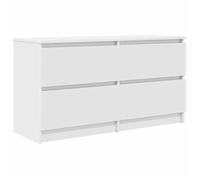 Meuble TV Multi-rangements - blanc 100x35x54cm bois d'ingénierie armoire multimédia/Buffet Salon Aspect Elegant* 5105693