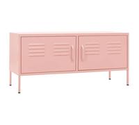 Meuble TV Multi-rangements - Rose 105x35x50cm Acier armoire multimédia/Buffet Salon Aspect Elegant* 7124433
