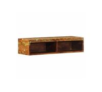 vidaXL Meuble TV mural 80x30x19 cm Bois massif de récupération Marron