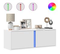 Meuble TV mural avec éclairage LED blanc 100x31x35 cm