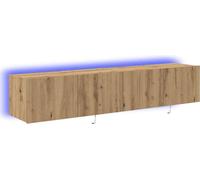 Meuble TV mural avec LED 2 pcs Chêne artisanal 80 x 35 x 31 cm