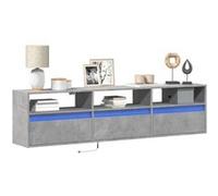 vidaXL Meuble TV Mural avec LED Gris béton 180x31x45 cm, Meuble TV Flottant, Meuble multimédia Mural, unité TV Murale, Armoire TV Murale