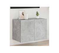 Meuble TV Mural avec Lumières LED, Armoire de Télévision Suspendue avec Rangement, Meuble Télé Flottant, Moderne, 837308