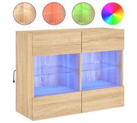 Meuble TV mural avec lumières LED chêne sonoma 78,5x30x60,5 cm