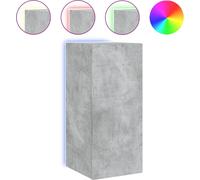 Meuble TV mural avec lumières LED gris béton 30,5x35x70 cm