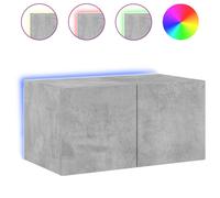 Meuble TV mural avec lumières LED gris béton 60x35x31 cm
