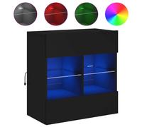 Meuble TV mural avec lumières LED noir 58,5x30x60,5 cm