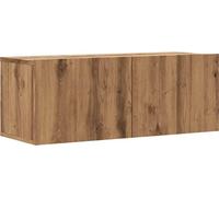 Meuble TV mural chêne artisanal 80x30x30 cm bois d'ingénierie