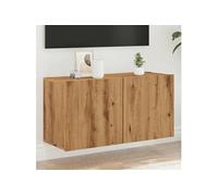 vidaXL Meuble TV mural chêne artisanal 80x30x41 cm – Armoire média & support TV