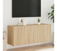 vidaXL Meuble TV Mural, Armoire de Télévision Suspendue avec Rangement, Meuble Télé Flottant Salle de Séjour, Moderne, Chêne Sonoma Bois d'Ingénierie