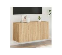 vidaXL Meuble TV Mural, Armoire de Télévision Suspendue avec Rangement, Meuble Télé Flottant Salle de Séjour, Moderne, Chêne Sonoma Bois d'Ingénierie