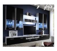 Meuble TV Mural Design Dorade 300cm Noir & Blanc